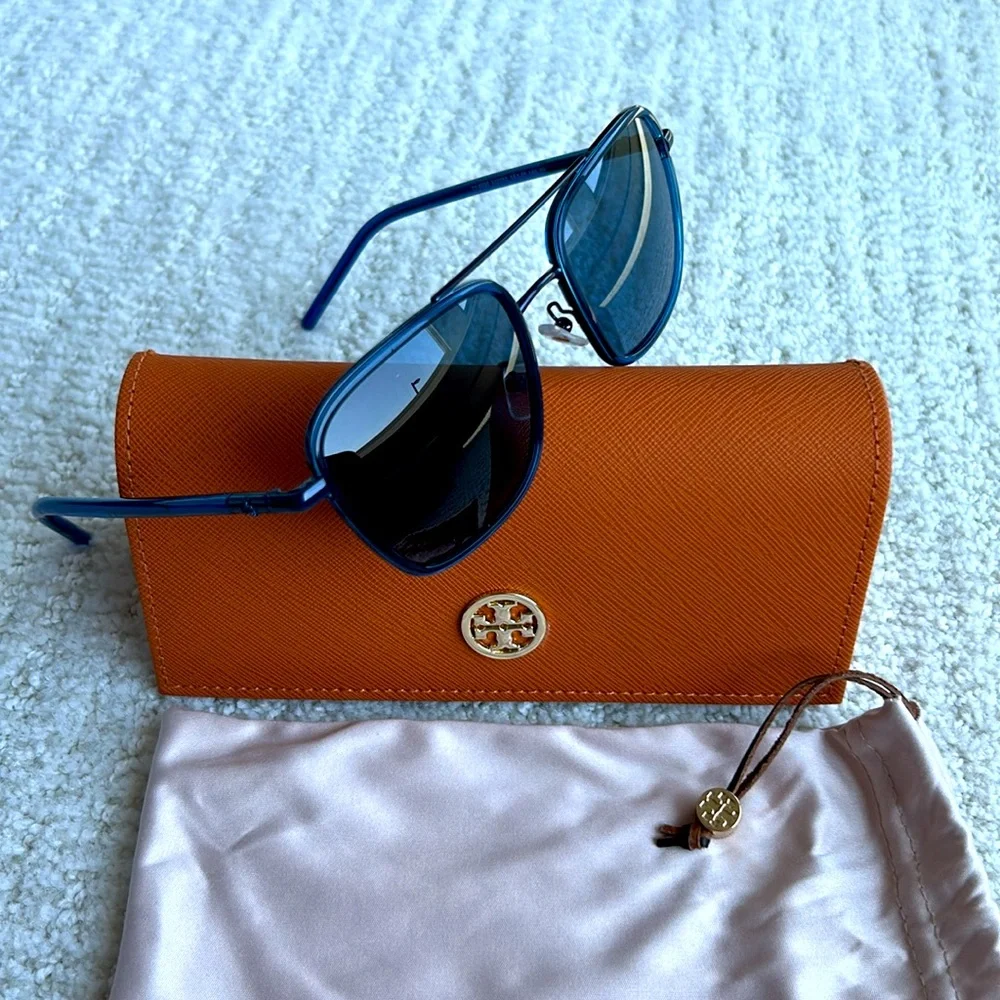 Tory Burch Navy Blue Sunglasses NEW